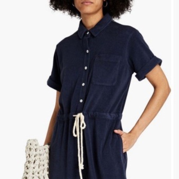 Alex Mill Terry Cloth Jumpsuit in Washed Navy Size S - Picture 6 of 7